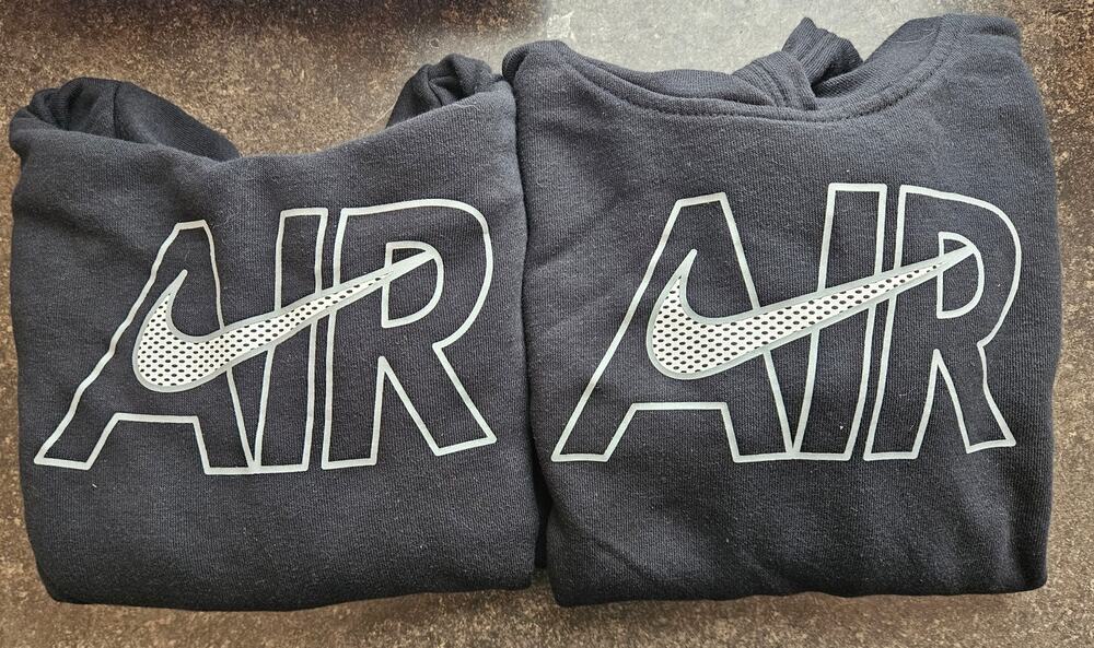 Lot of 2 Identical Nike Air Black Hoodies Size 6 Kids 5-6 Years, Twins!